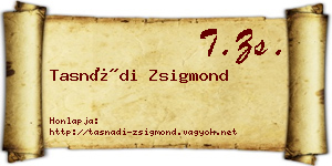 Tasnádi Zsigmond névjegykártya